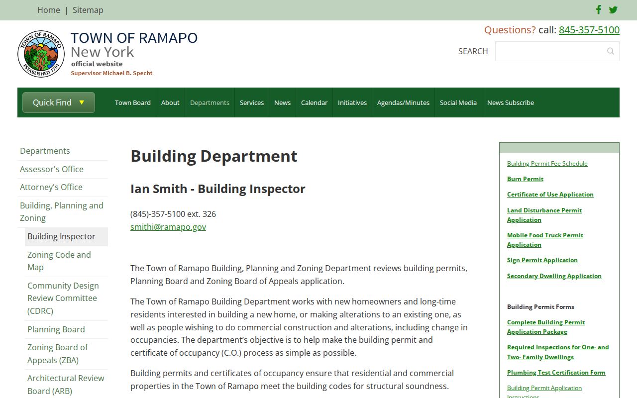Ramapo street directory building permits and applications